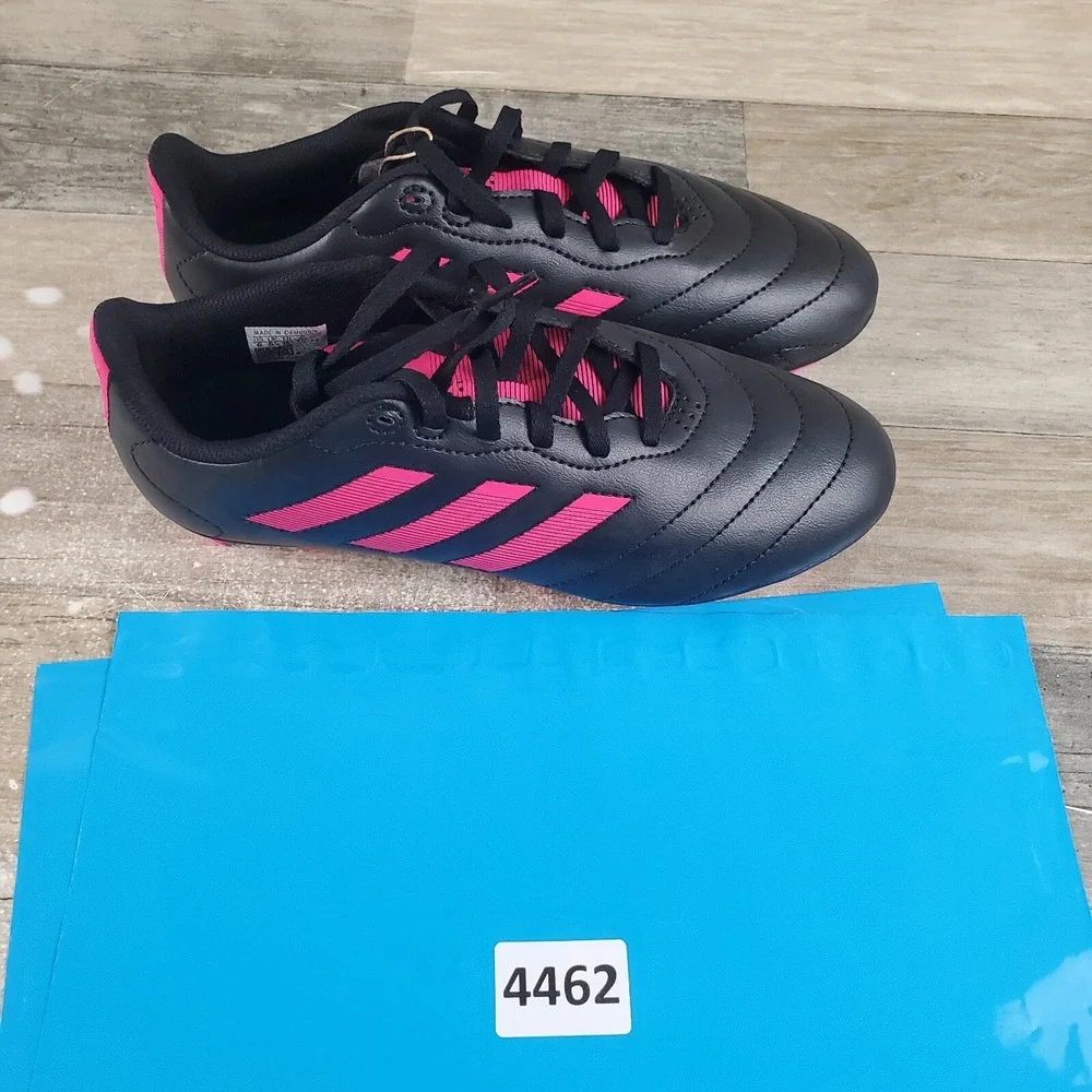 Adidas Goletto VIII FG Kids Shoes Sz 6 Black Pink Leather Lace-Up Soccer Cleats